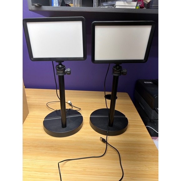 Other - Bower LED Video Light Panel Desk Stand Set of 2 USB Powered Adjustable